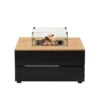 Cosipure 100 Square Fire Pit Black And Teak With Glass