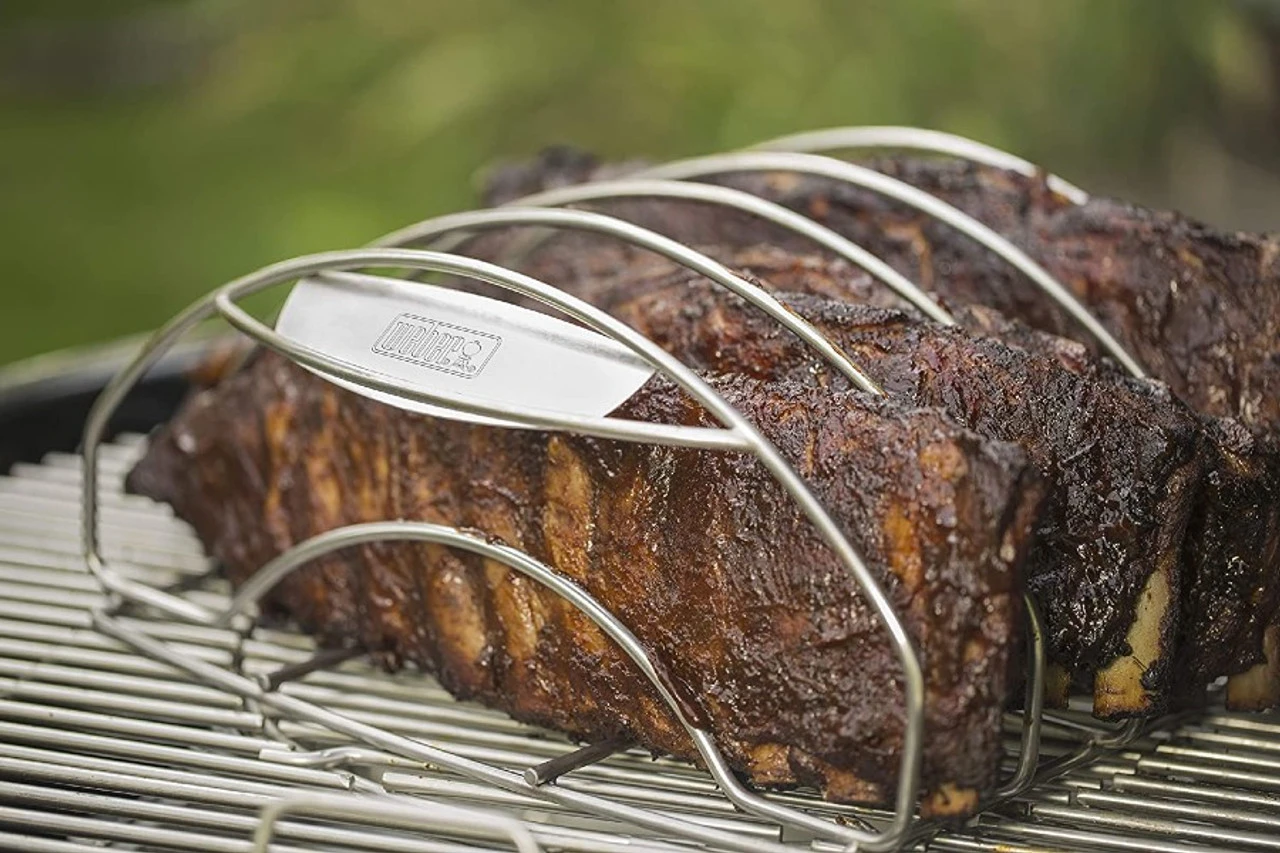 Weber® Large Stainless Steel Rib Rack 2 Weber® Large Stainless Steel Rib Rack - Image 2
