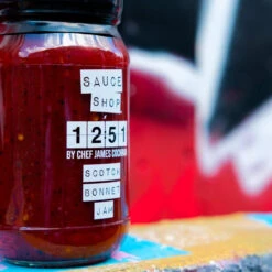 Sauce Shop 12:51 Scotch Bonnet Chilli Jam By James Cochran 310g Jar -BBQ Equipment Store Sauce Shop 1251 James Cochran Scotch Bonnet Jam Lifstyle 3 04763.1639060031