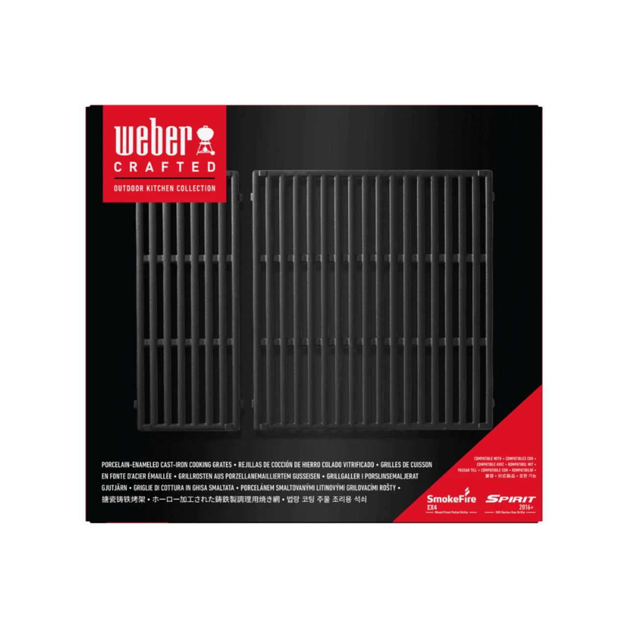 Weber® Crafted Porcelain-Enamelled Cast Iron Cooking Grates, Fits Spirit 300 Series & SmokeFire EX4 2 Weber® Crafted Porcelain-Enamelled Cast Iron Cooking Grates, Fits Spirit 300 Series & SmokeFire EX4 - Image 2