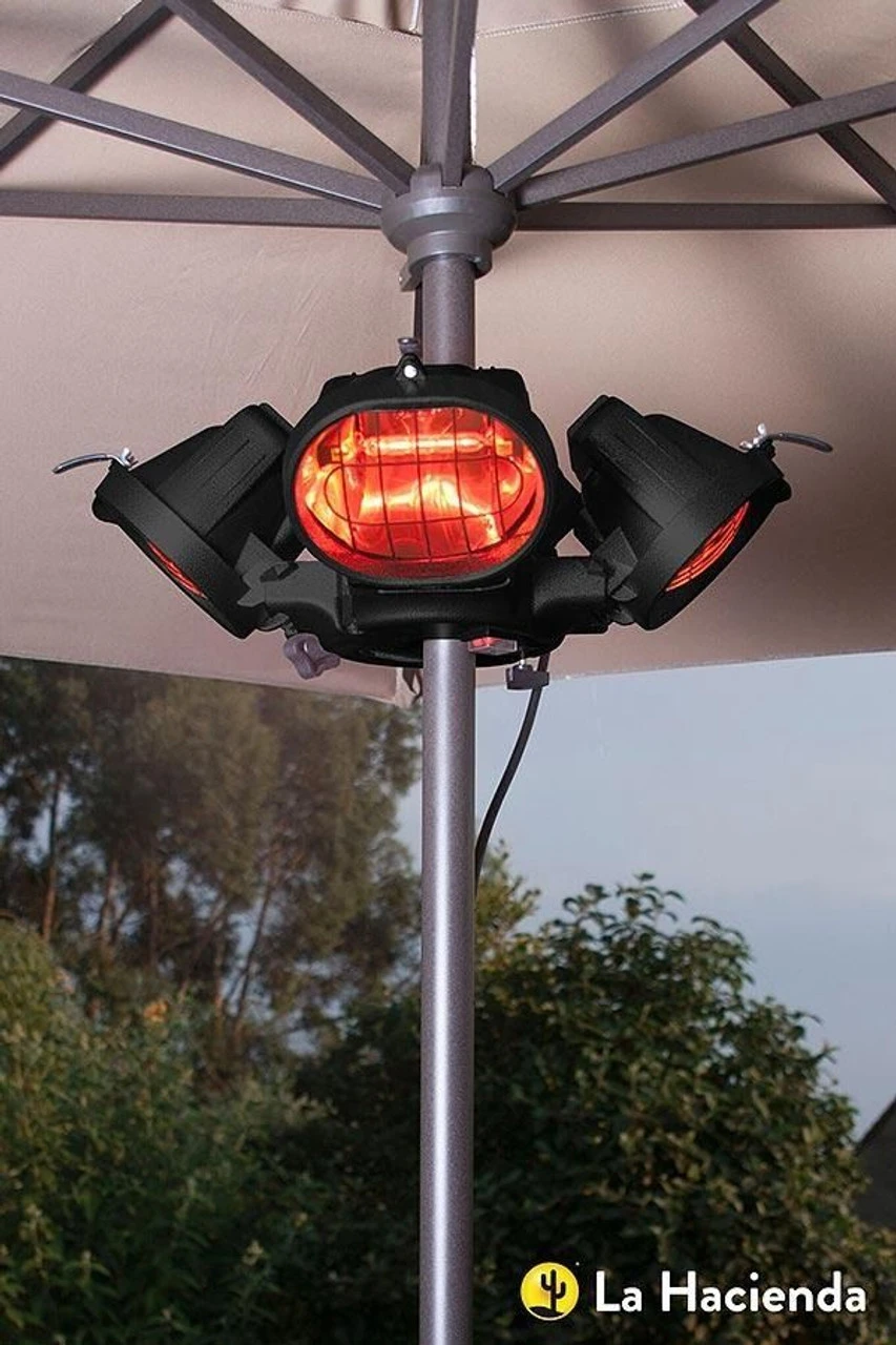 Heatmaster 1800W Umbrella Mount Infrared Patio Heater - Black - Image 2