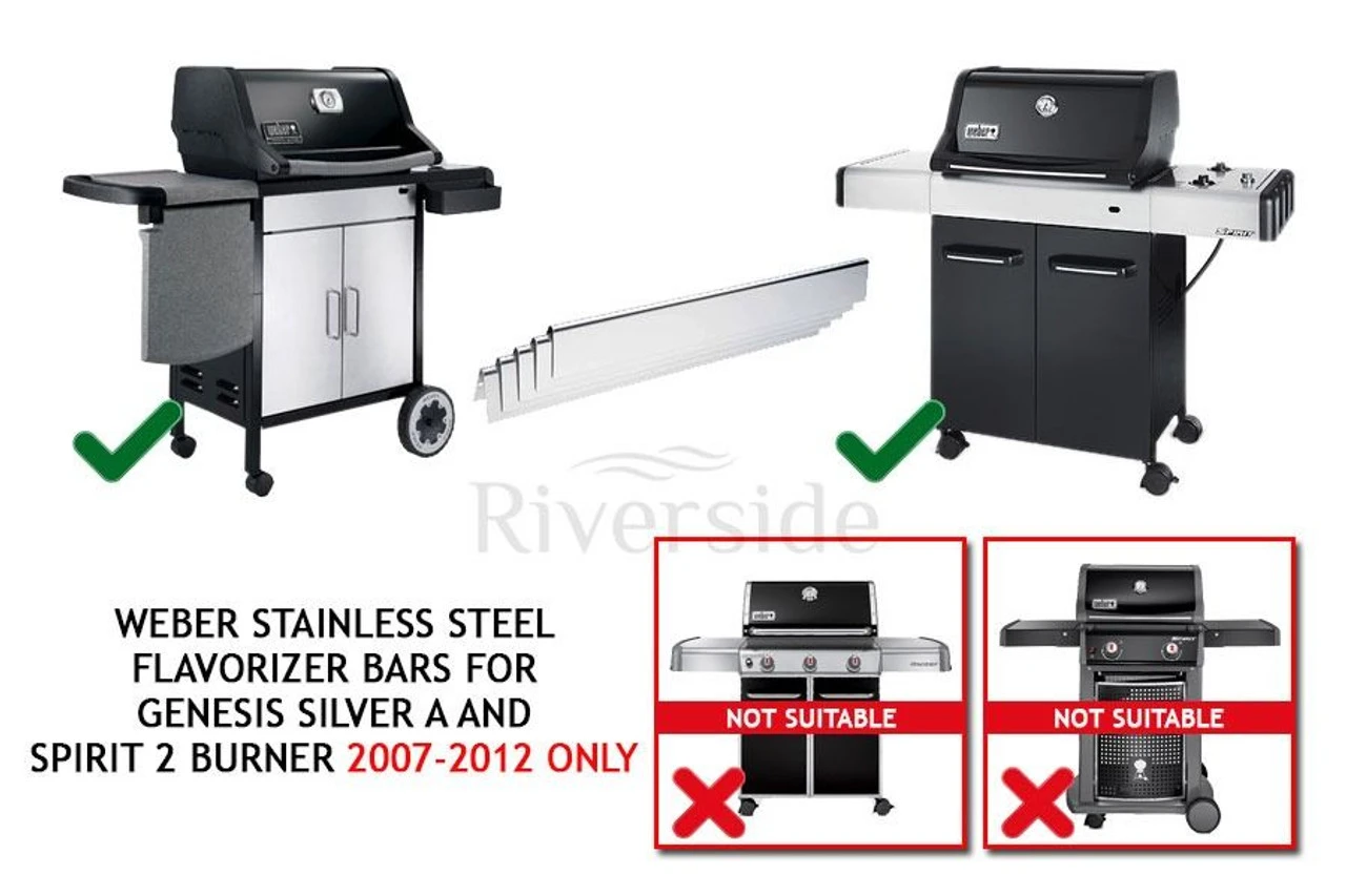 Weber® Stainless Steel Flavorizer Bars For Genesis® Silver A And Spirit 2 Burner 2 Weber® Stainless Steel Flavorizer Bars For Genesis® Silver A And Spirit 2 Burner - Image 2
